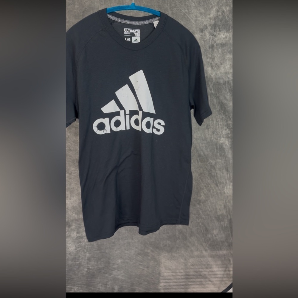 Vintage Adidas Logo Tee | Black White Graphic | L